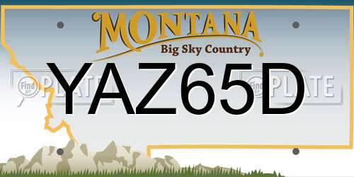 YAZ65D Montana License Plate