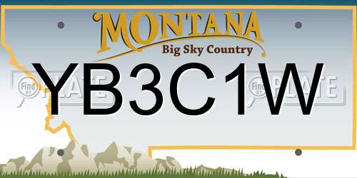 YB3C1W Montana License Plate