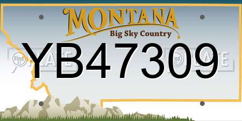 YB47309 Montana License Plate