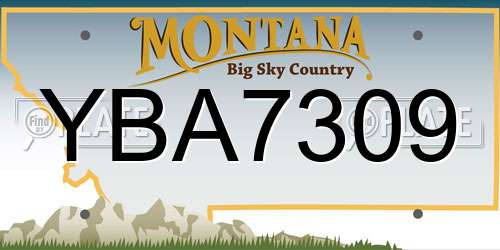 YBA7309 Montana License Plate