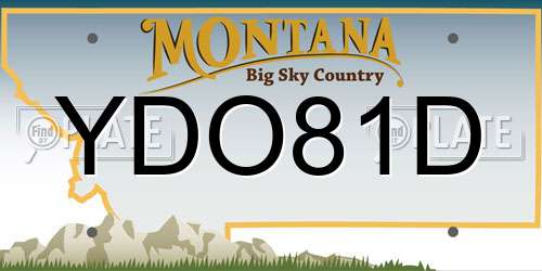 YDO81D Montana License Plate