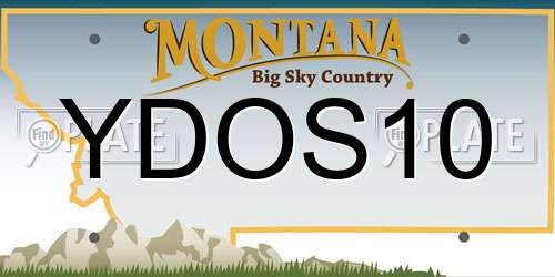 YDOS10 Montana License Plate