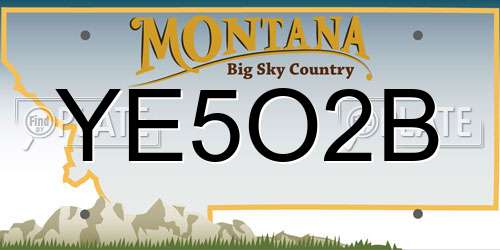 YE5O2B Montana License Plate