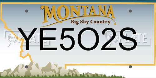YE5O2S Montana License Plate