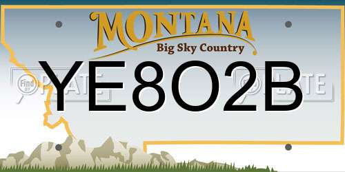 YE8O2B Montana License Plate