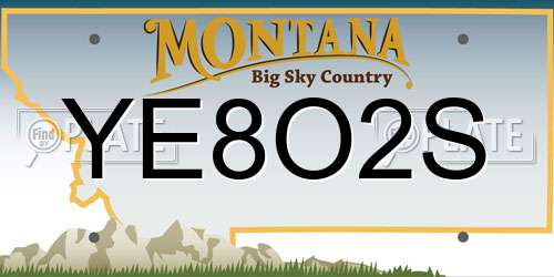 YE8O2S Montana License Plate