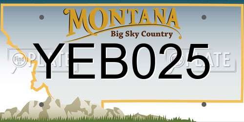 YEB025 Montana License Plate