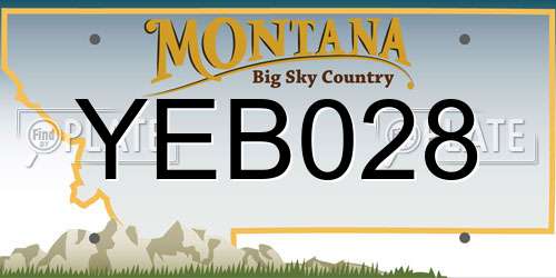 YEB028 Montana License Plate