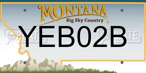 YEB02B Montana License Plate