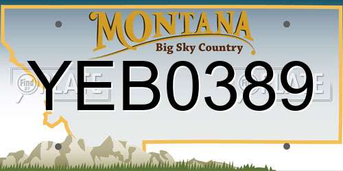 YEB0389 Montana License Plate