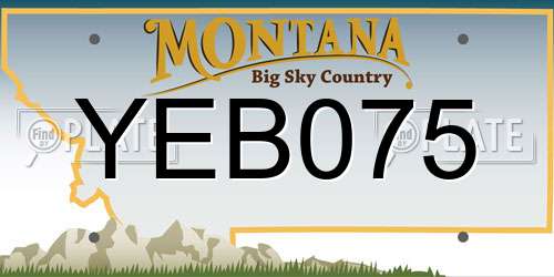 YEB075 Montana License Plate