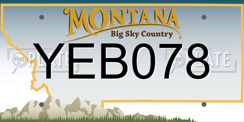 YEB078 Montana License Plate