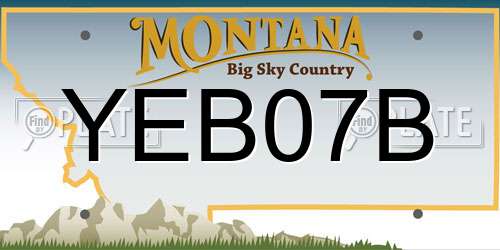 YEB07B Montana License Plate