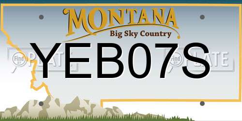 YEB07S Montana License Plate