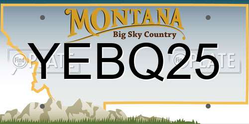 YEBQ25 Montana License Plate