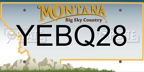 YEBQ28 Montana License Plate