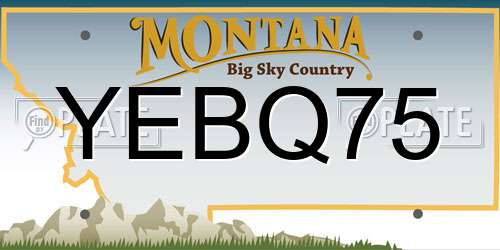 YEBQ75 Montana License Plate