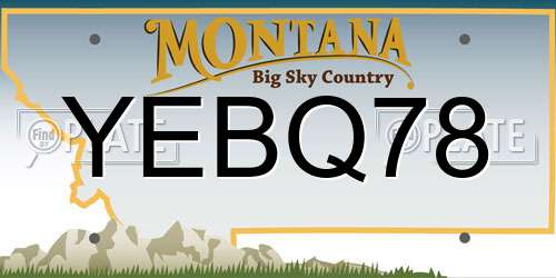 YEBQ78 Montana License Plate
