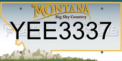 YEE3337 Montana License Plate
