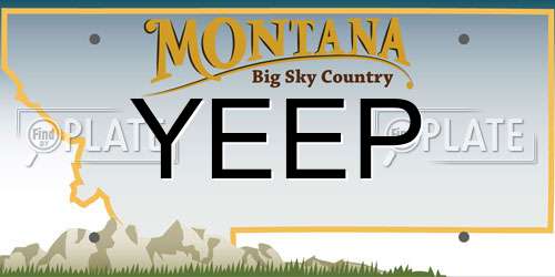 YEEP Montana License Plate