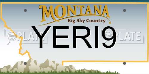 YERI9 Montana License Plate