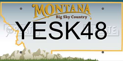 YESK48 Montana License Plate