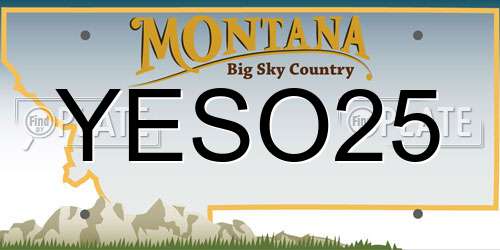 YESO25 Montana License Plate