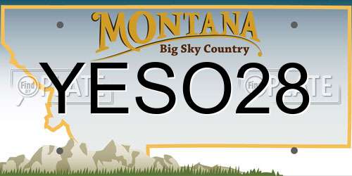 YESO28 Montana License Plate