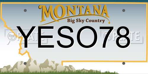 YESO78 Montana License Plate