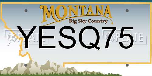 YESQ75 Montana License Plate