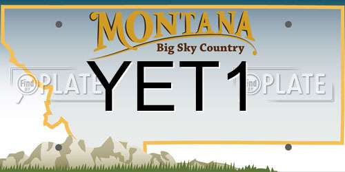 YET1 Montana License Plate