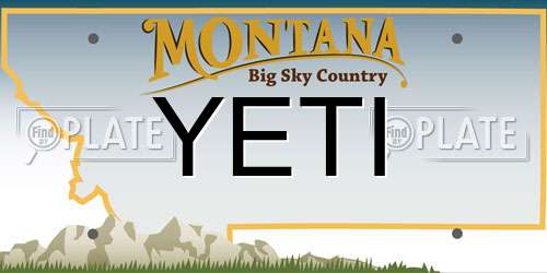 YETI Montana License Plate