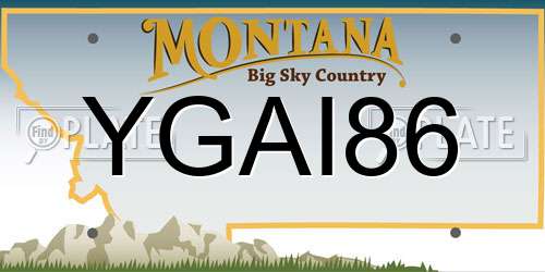 YGAI86 Montana License Plate