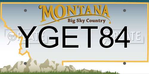 YGET84 Montana License Plate