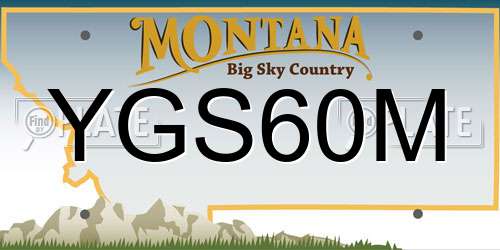 YGS60M Montana License Plate