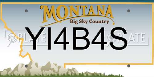 YI4B4S Montana License Plate