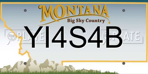 YI4S4B Montana License Plate