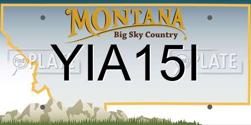 YIA15I Montana License Plate