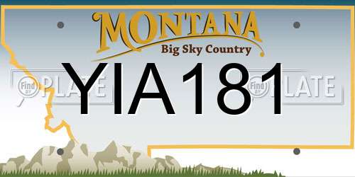 YIA181 Montana License Plate