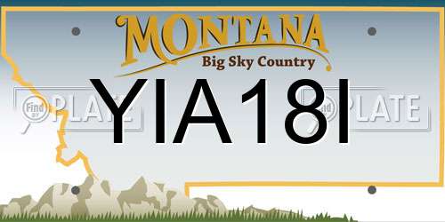 YIA18I Montana License Plate