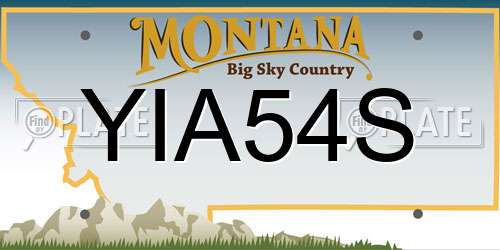 YIA54S Montana License Plate