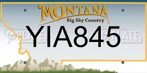 YIA845 Montana License Plate