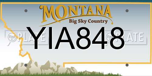 YIA848 Montana License Plate