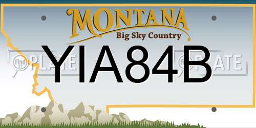 YIA84B Montana License Plate