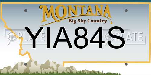YIA84S Montana License Plate