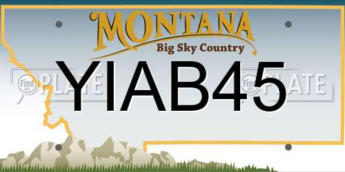 YIAB45 Montana License Plate
