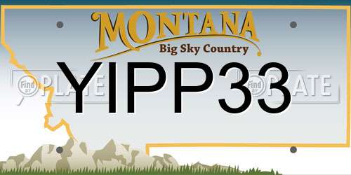 YIPP33 Montana License Plate