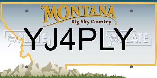 YJ4PLY Montana License Plate