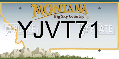 YJVT71 Montana License Plate