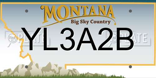 YL3A2B Montana License Plate
